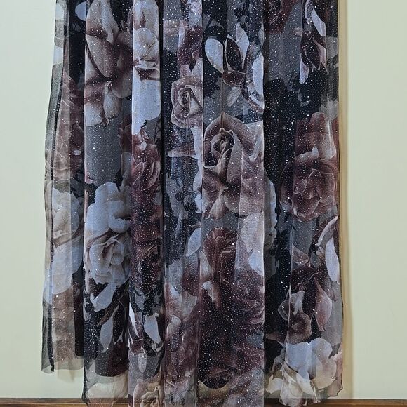 Lovely Grace Y2K Babydoll Maxi Dress XL Forest Fairy Whimsigoth Mesh Glitter - Picture 10 of 16